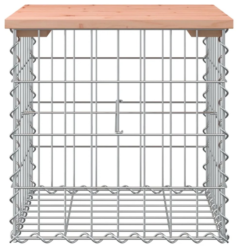 Banco jardim design gabião 43x44x42 cm madeira douglas maciça