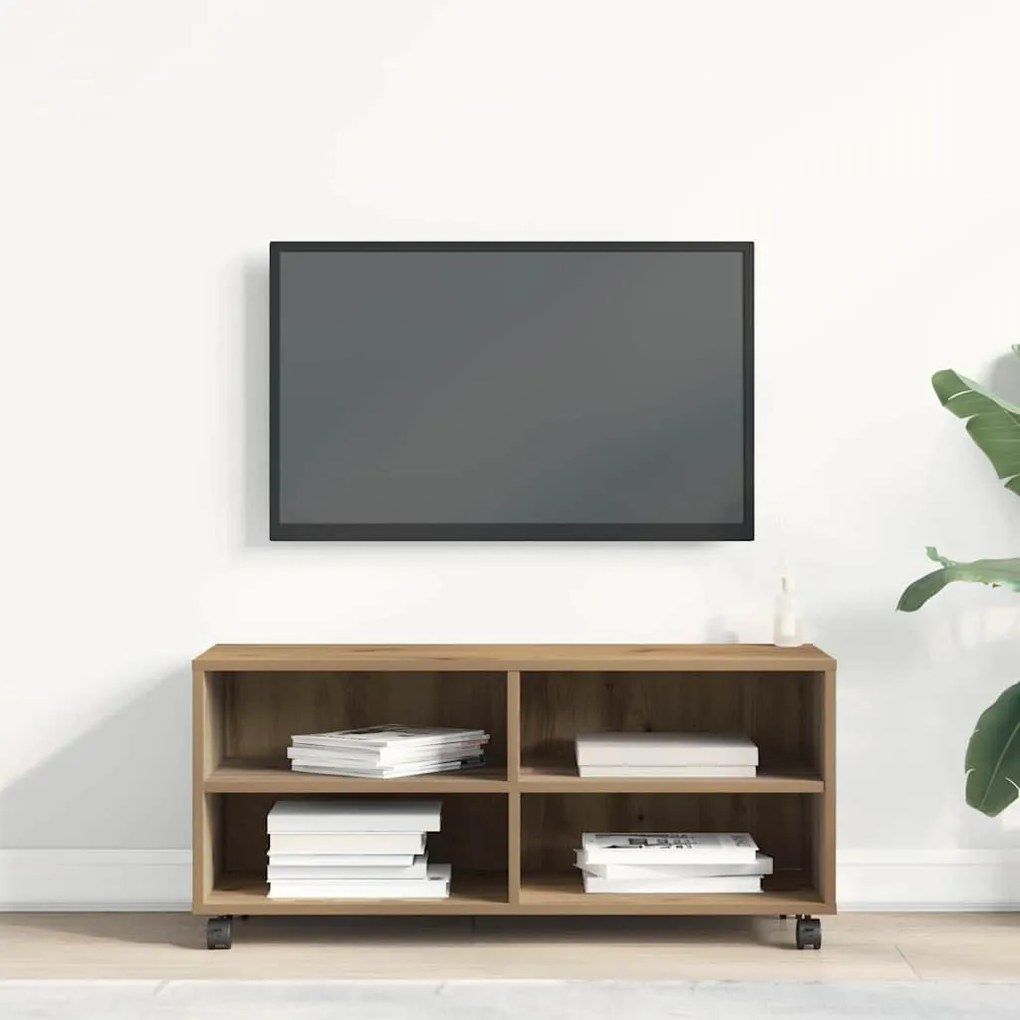 Armário de TV vidaXL Carvalho Artesanal 90x35x35 cm Madeira Técnica