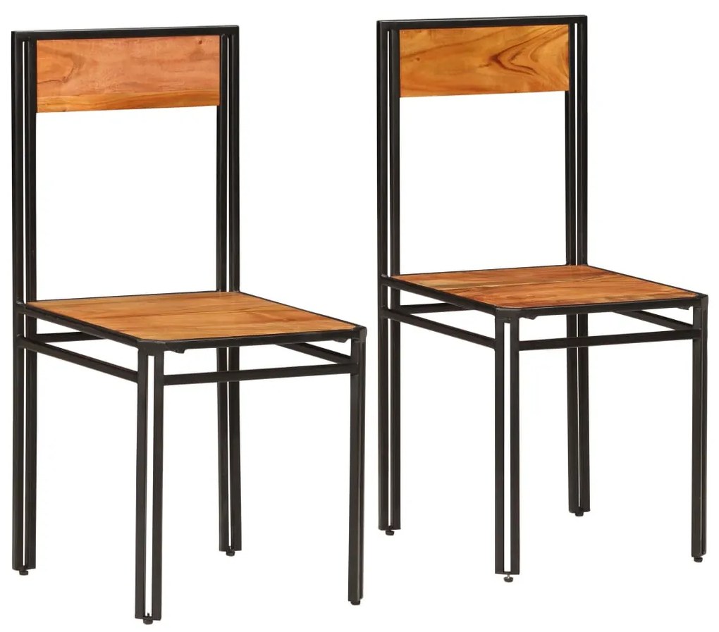 vidaXL Cadeiras de jantar 2 pcs madeira de acácia maciça
