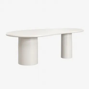 Oval Dining Table 220x115 Cm In Mdf Billie Gardénia Branco - Sklum