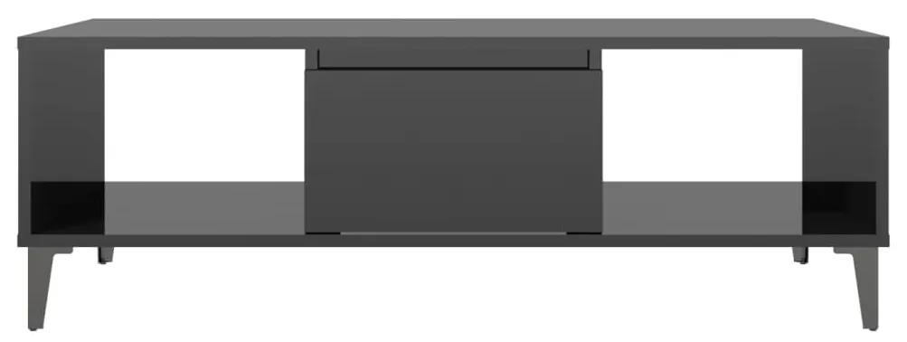 Mesa de centro 103,5x60x35 cm contraplacado preto brilhante