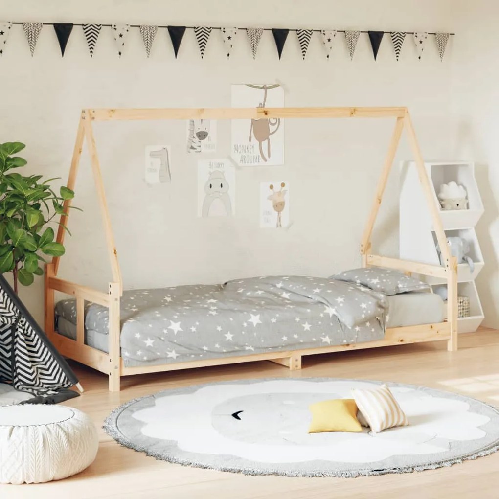 vidaXL Estrutura de cama infantil 80x200 cm madeira de pinho maciça