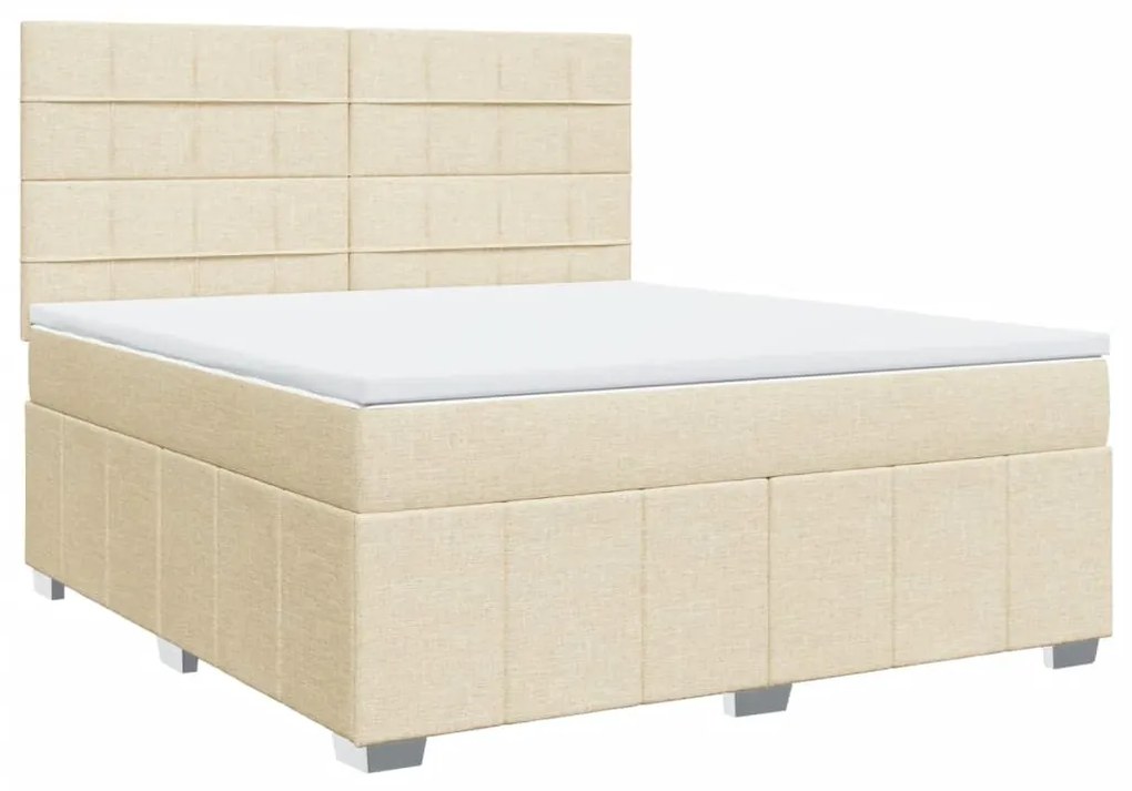 Cama com molas/colchão 180x200 cm tecido cor creme