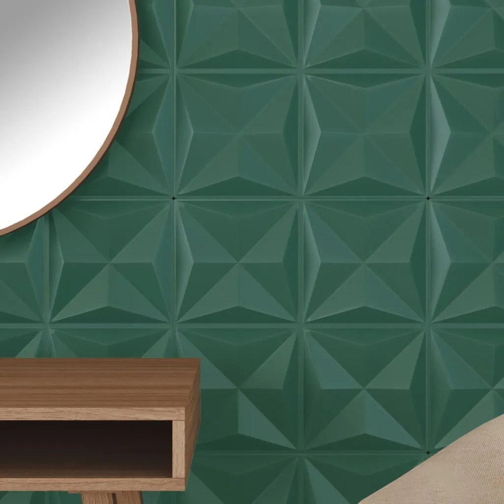 Painéis de parede 24 pcs 50x50 cm 6 m² XPS origami verde