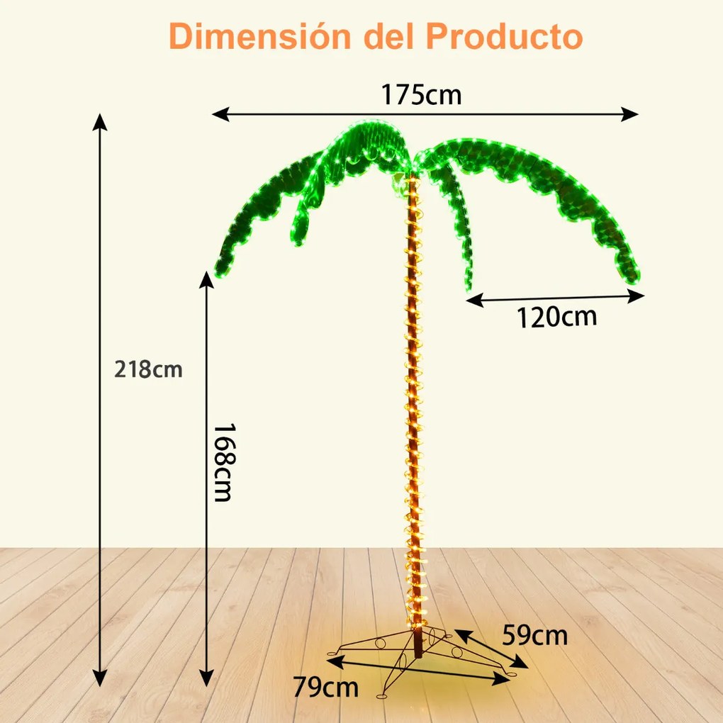 Palmeira Tropical Artificial com LED "Muspelheim" - 218 cm