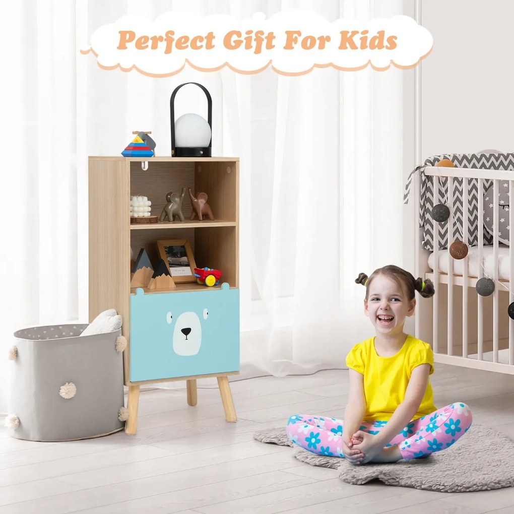 Estante infantil de 5 cubos e organizador de brinquedos com kits antitombamento - Branco