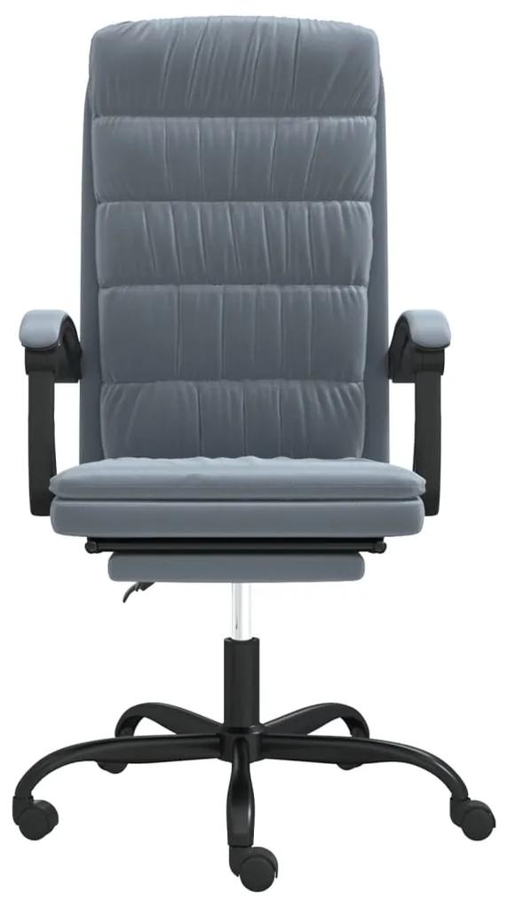 Cadeira de escritório reclinável veludo cinzento-escuro