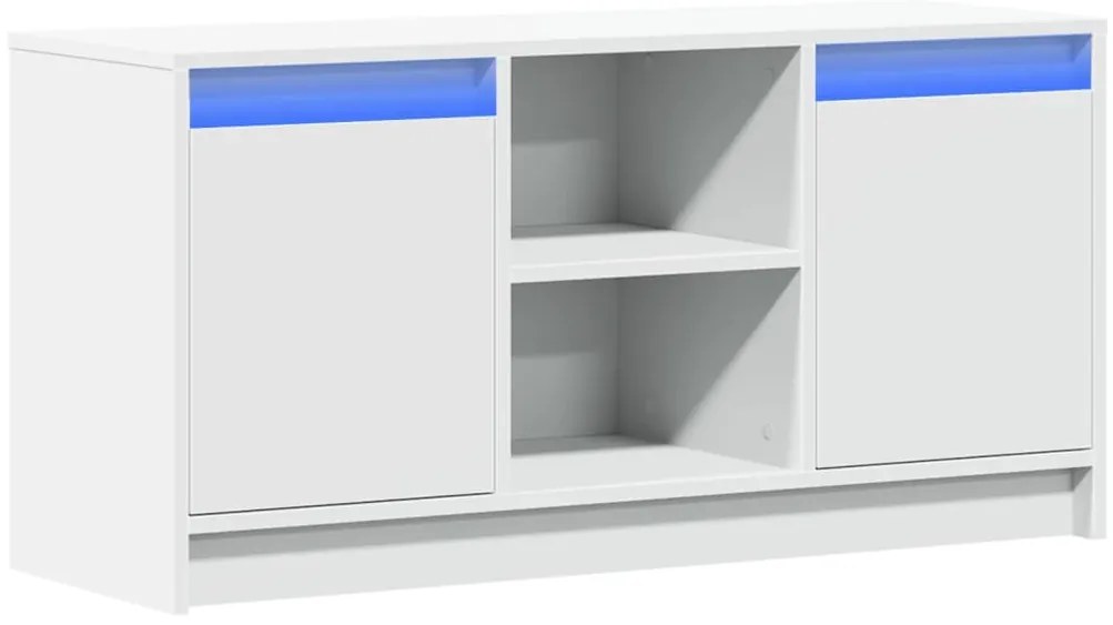 Móvel de TV com luzes LED derivados de madeira branco