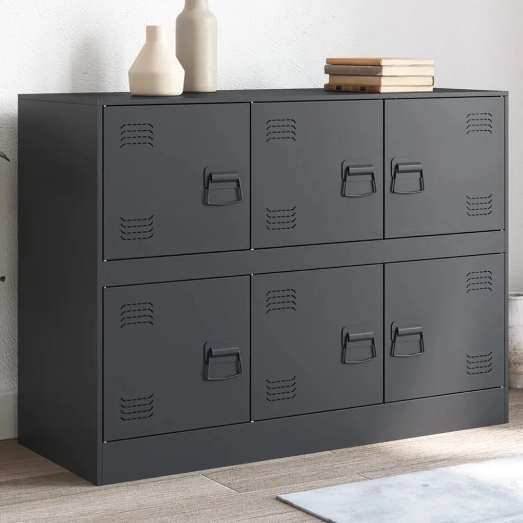 vidaXL Aparador 99x39x73 cm aço antracite
