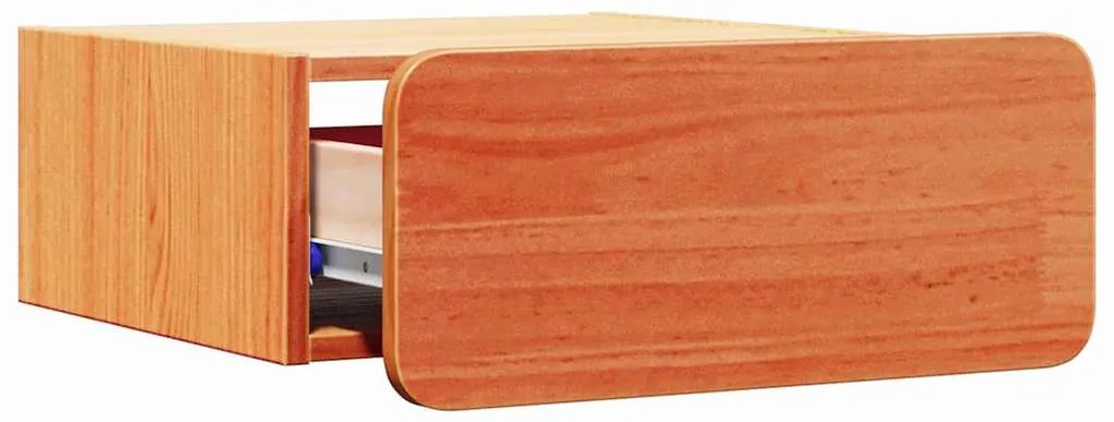 Mesa de Cabeceira Montada na Parede com gaveta Castanho-mel