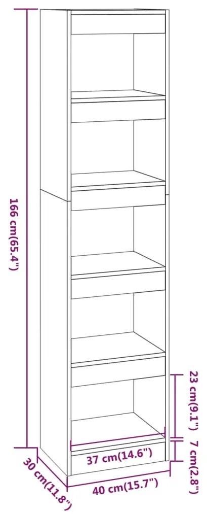 Estante/divisória 40x30x166 cm cor cinzento cimento