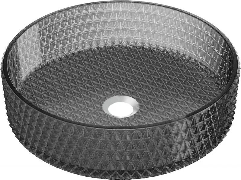 Mexen Aura lavatório de vidro de bancada 39 x 39 cm, preto - 24013970