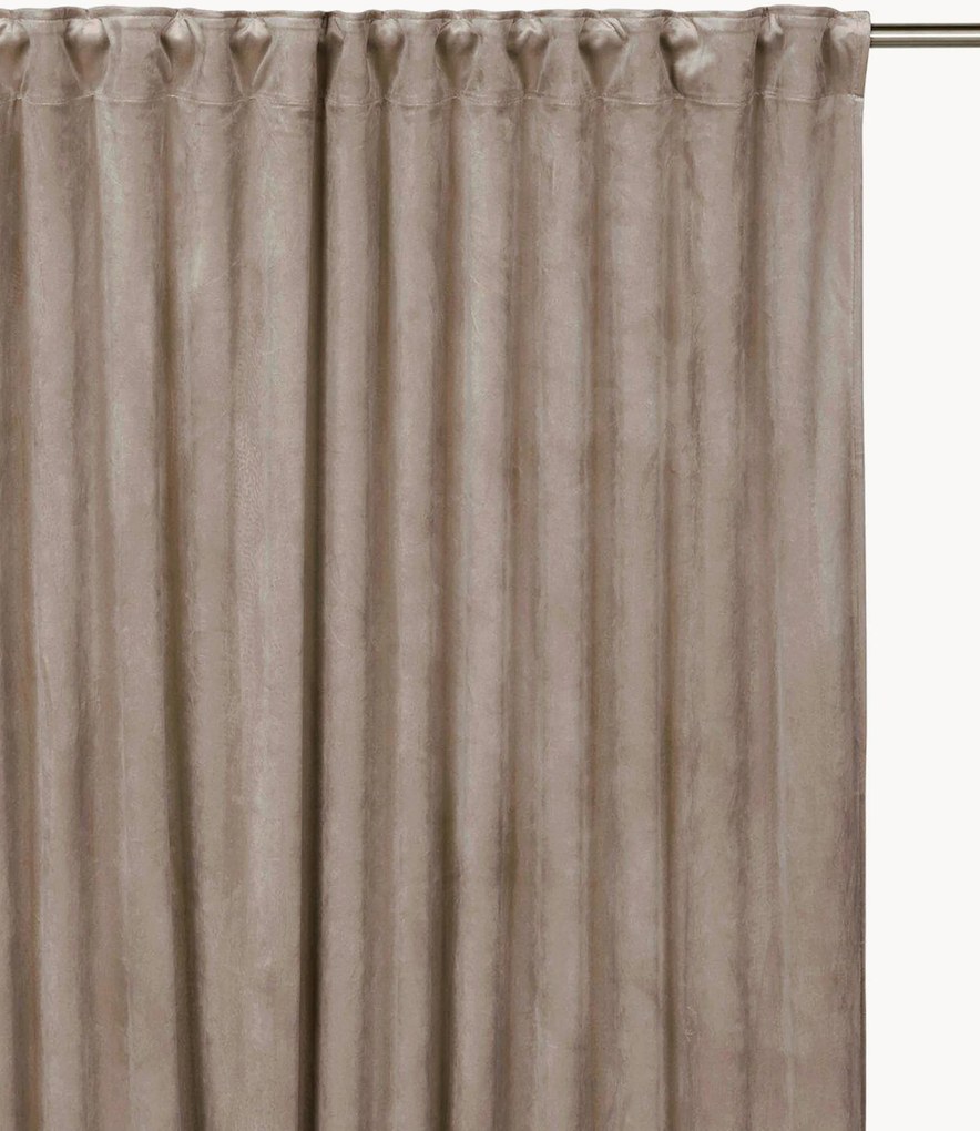 Cortinas escurecedoras em veludo multi-banda Estelle, conjunto de 2, L 135 cm