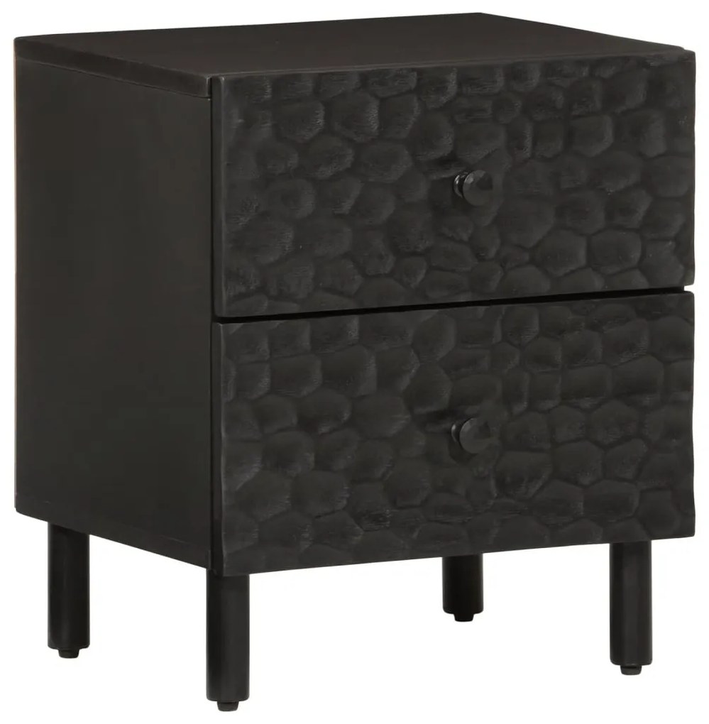 vidaXL Mesa de cabeceira 40x33x46 cm madeira de mangueira maciça preto