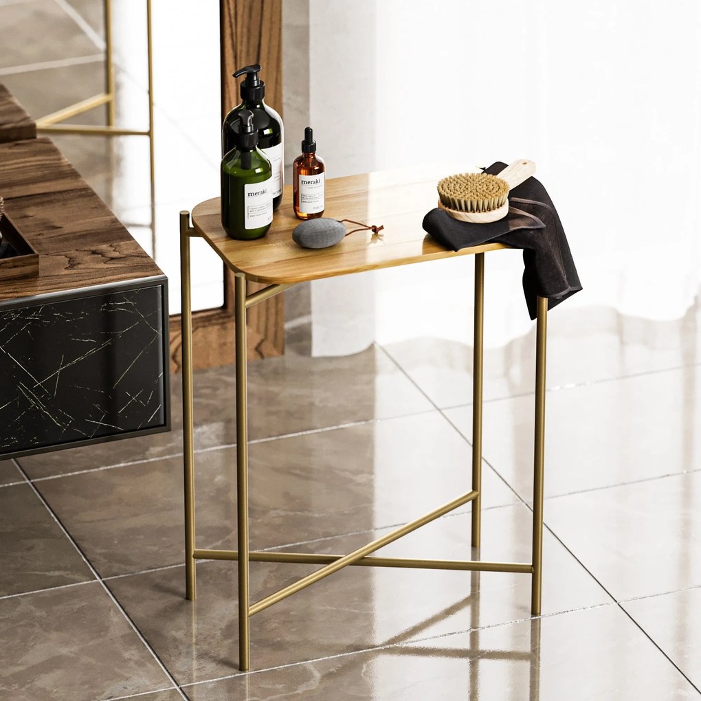Mesa de Centro Shb-003-A – Dourado Natural – 40x56x26 cm | Tribo Home