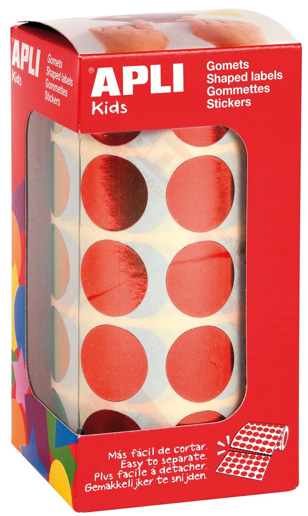 Rolo Autocolantes Redondo Vermelho Metalizado 20MM