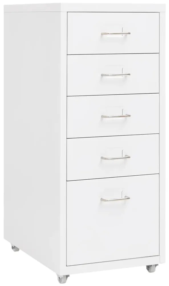 335913 vidaXL Arquivador móvel 28x41x69 cm metal branco