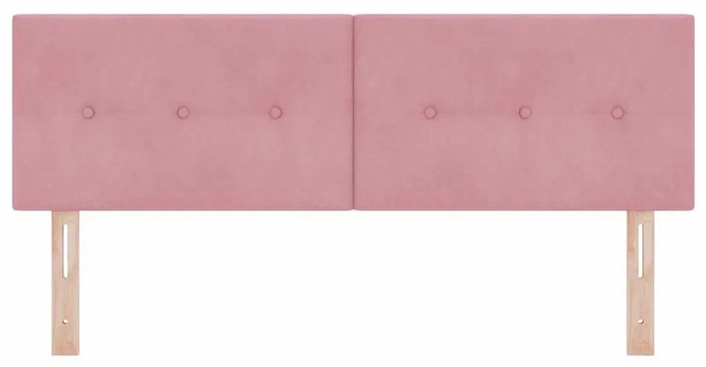 Cabeceira vidaXL Button Tufted Rosa 140 cm Veludo