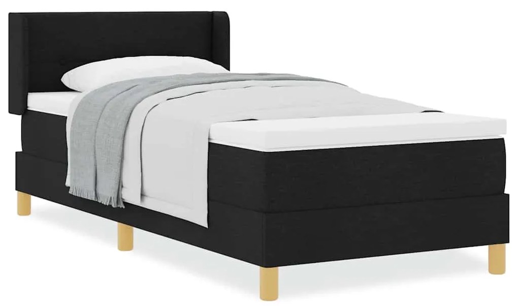Cama Box Preto e Branco e Preto 80 x 200 cm tecido