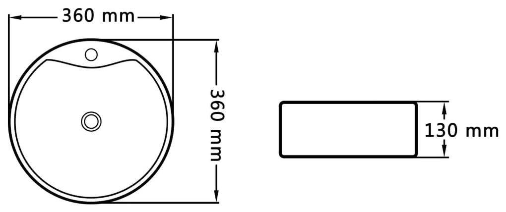 Lavatório com extravasamento 36x13 cm cerâmica branco