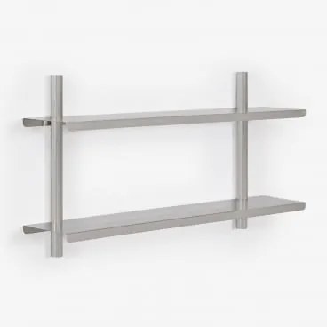 Estante De Parede Em Aço Inoxidável Eralia ↔︎ 90 Cm & 2 Prateleirass - Sklum