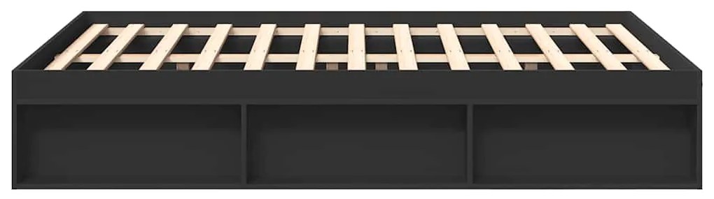 Estrutura de cama de casal 135x190 cm preto