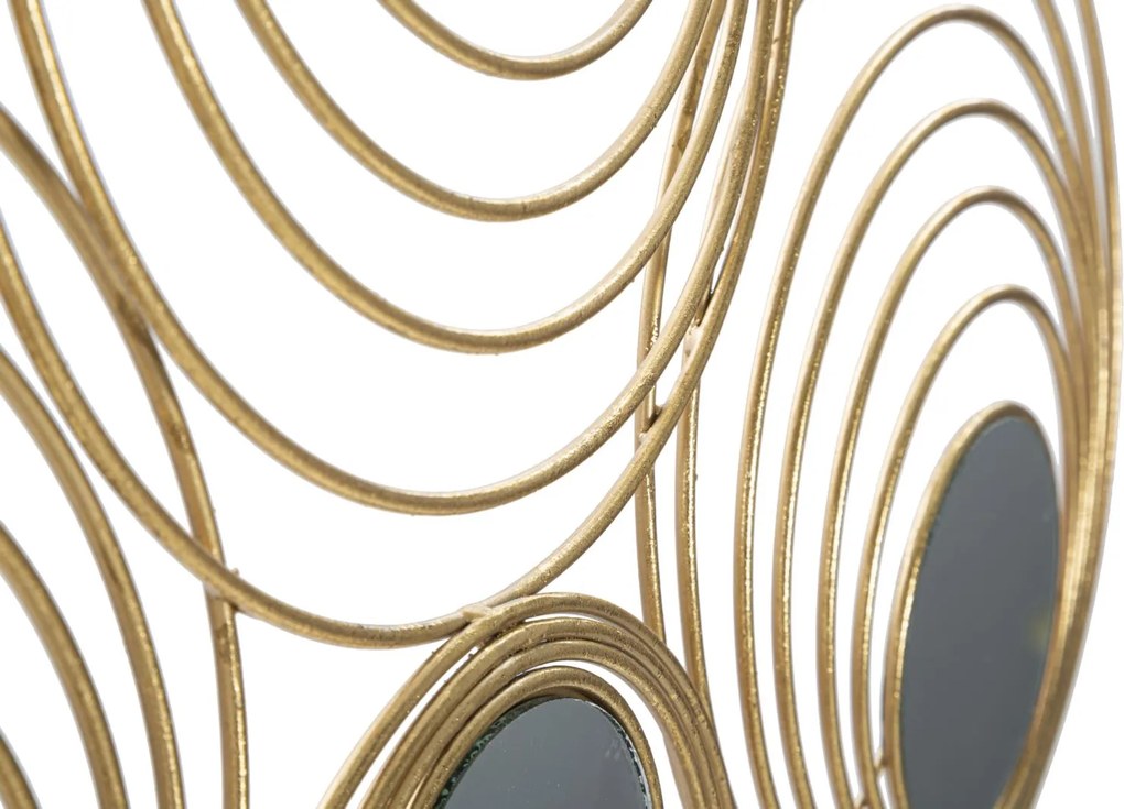 PAINEL DE PAREDE DE FERRO 3D RAYS CM 90X2,5X45 Dourado