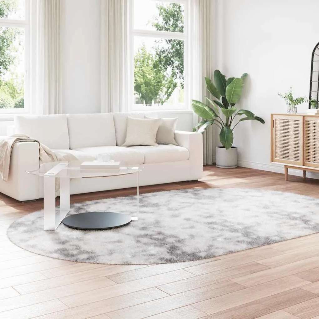 Tapete shaggy de pelo alto NAVARRA 300x200 cm cinzento-claro