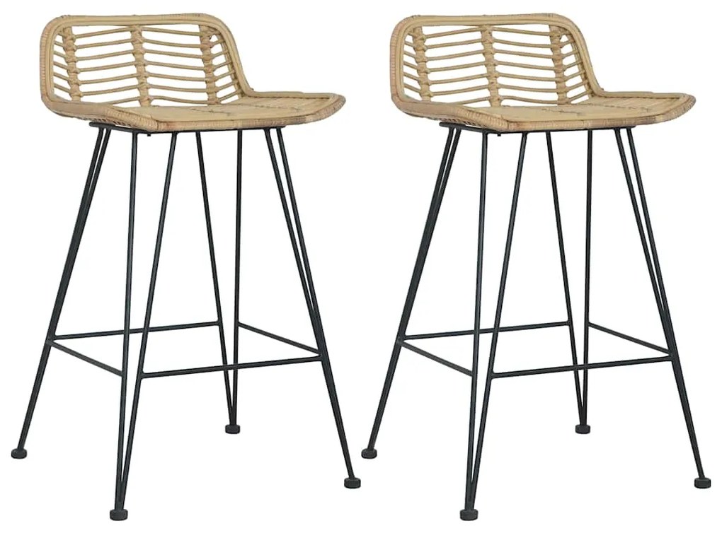 Cadeiras de bar 2 pcs vime genuíno