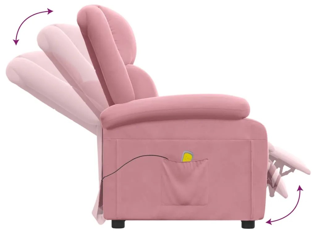 Poltrona de massagens veludo rosa