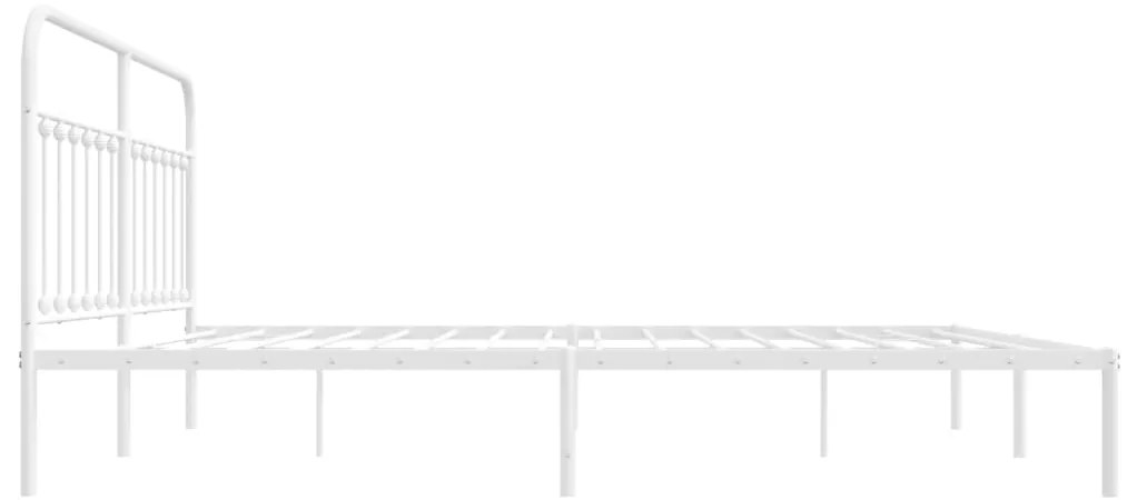 Estrutura de cama com cabeceira 200x200 cm metal branco