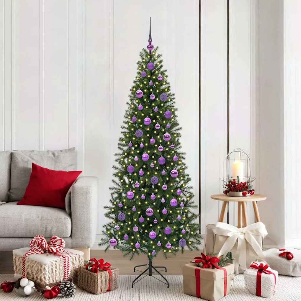 vidaXL Árvore de Natal Artificial com 300 LEDs Verde 180 cm PE e PVC