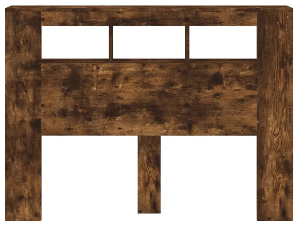 Cabeceira c/ LEDs 140x18,5x103,5 cm carvalho fumado