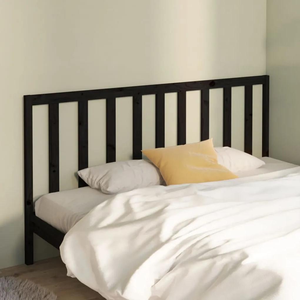 Cabeceira de cama 186x4x100 cm pinho maciço preto