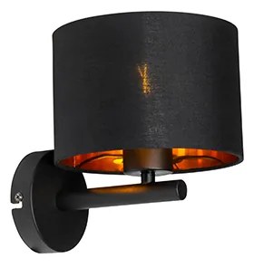Candeeiro de parede moderno preto com dourado - VT 1