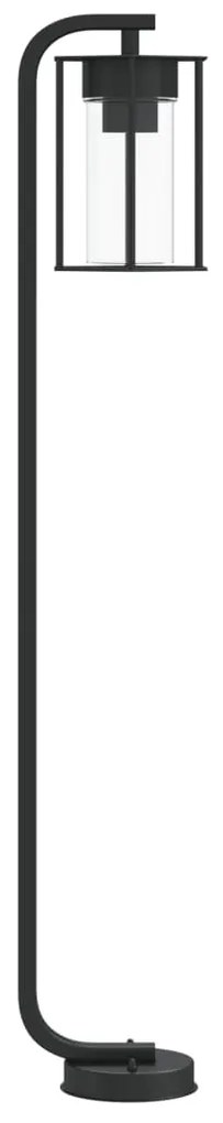 Candeeiro de chão para exterior 100 cm aço inoxidável preto