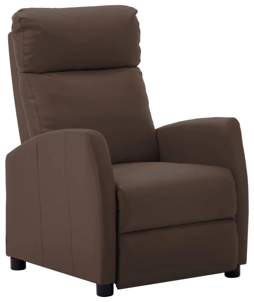 289718 vidaXL Cadeira reclinável couro artificial castanho