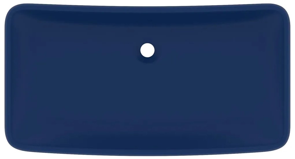 Lavatório luxuoso retangular 71x38 cm cerâmica azul-escuro mate