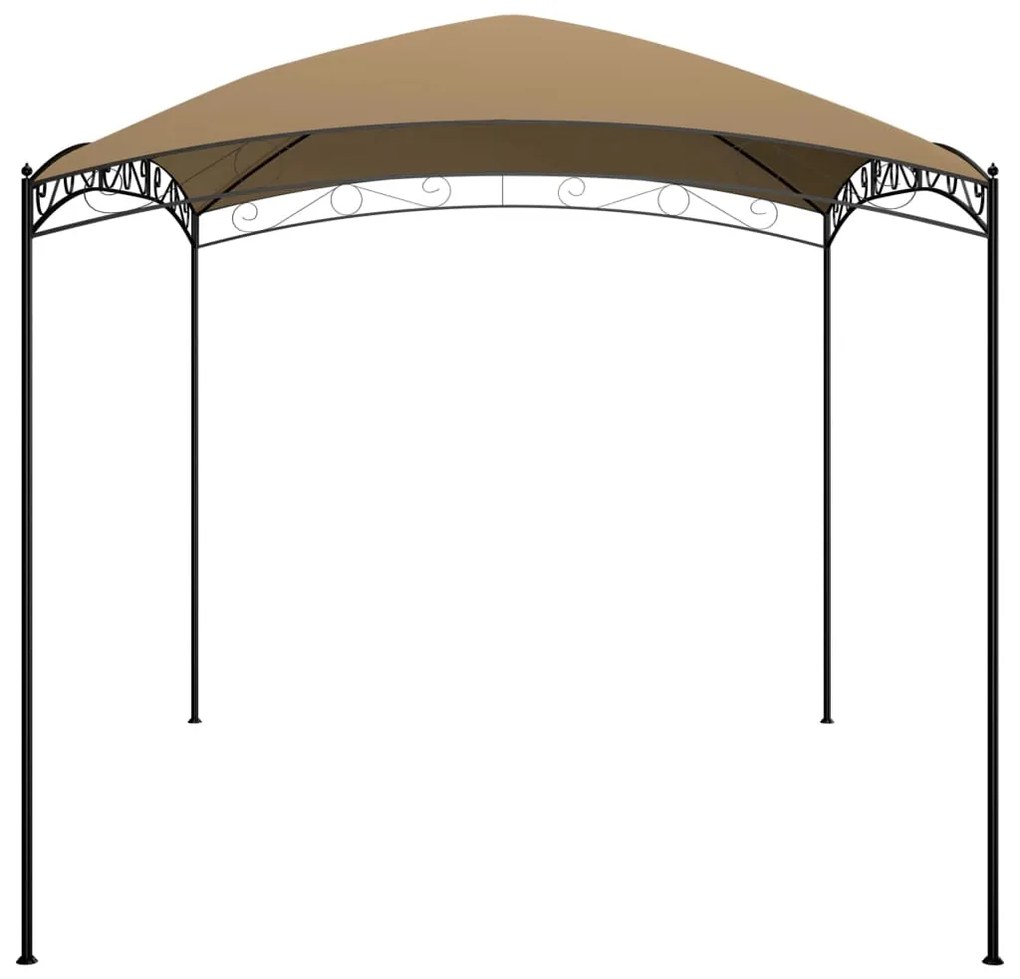 Gazebo 3x4x2,65 m 180 g/m² cinzento-acastanhado