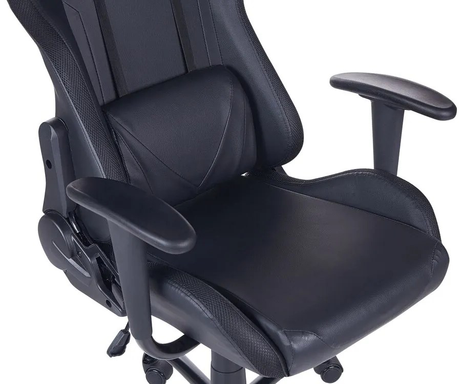 Cadeira gaming em pele sintética preta com iluminação LED GLEAM Beliani