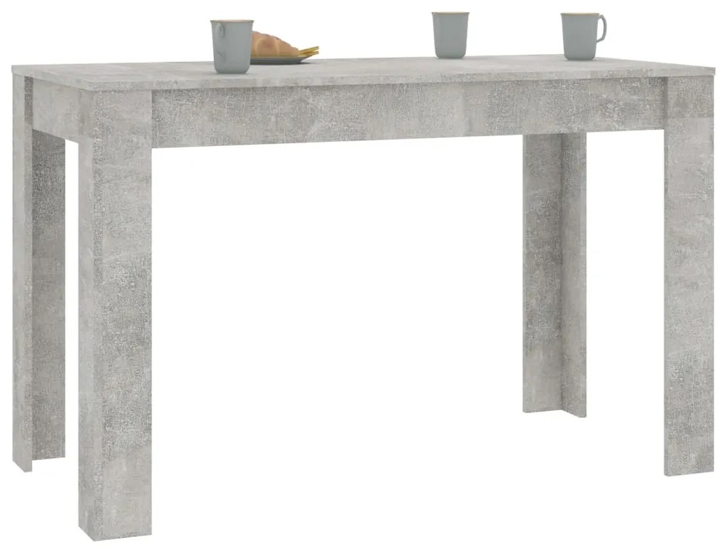 Mesa de jantar 120x60x76 cm contraplacado cinzento cimento