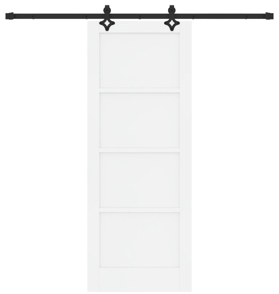 Porta Deslizante vidaXL com Conjunto de Ferragens Branca 78x202 cm Mad
