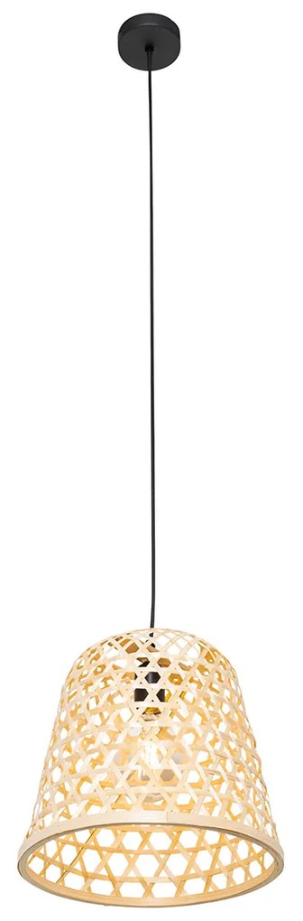 Candeeiro de suspensão oriental preto com bambu - Rayan