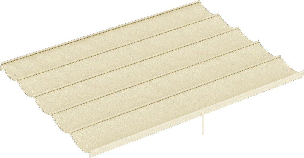 Outsunny Cobertura para Pérgola 3,5x2,5 m Teto de Substituição Retrátil para Pérgola com 10 Orifícios de Drenagem Creme | Aosom Portugal