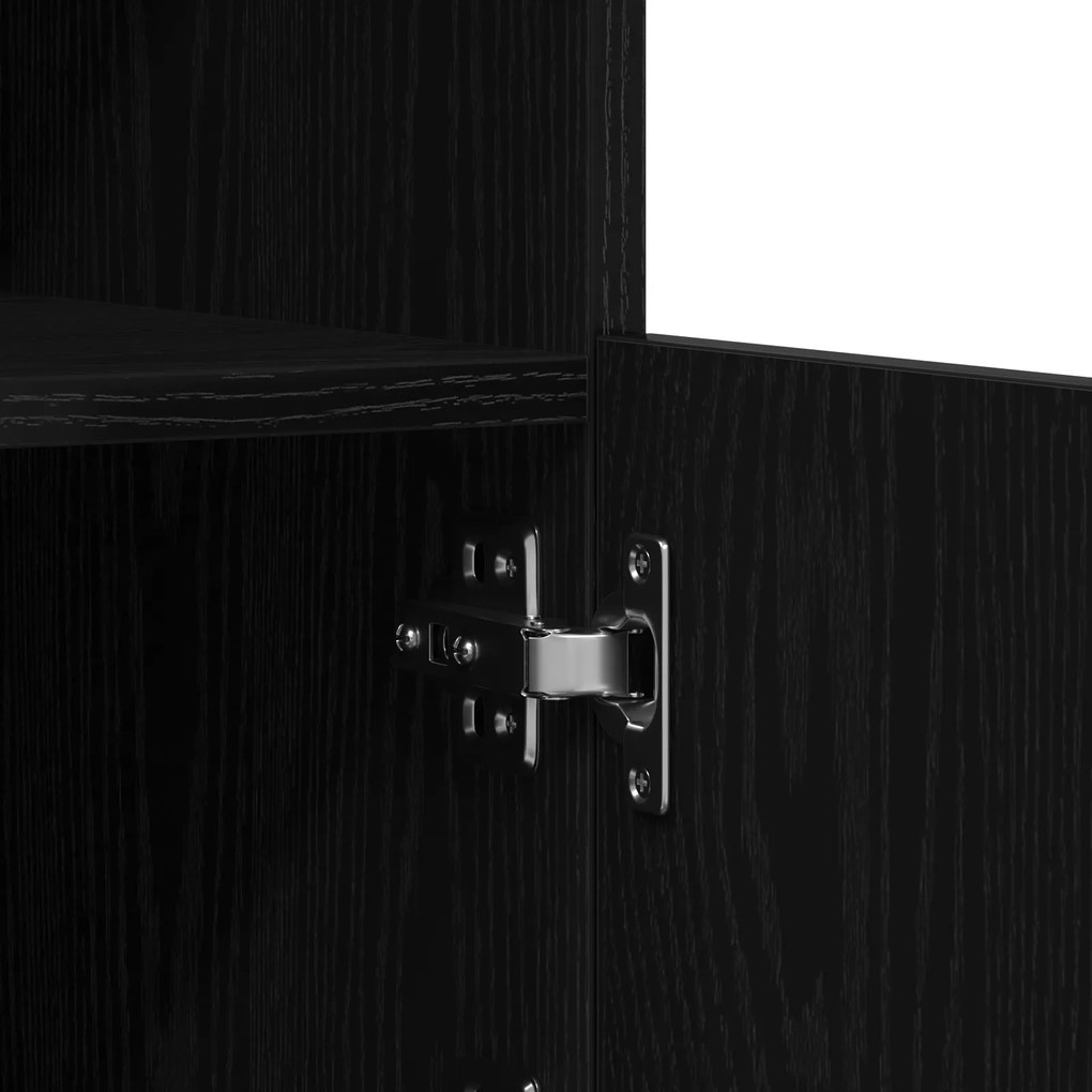 Sideboard vidaXL com Luzes LED Carvalho Preto 41x37x100 cm
