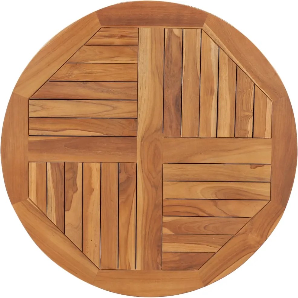 Tampo de mesa redondo 2,5 cm 80 cm madeira de teca maciça