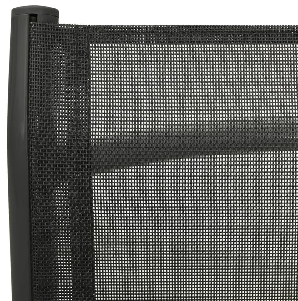 Cadeiras de jardim reclináveis 2 pcs textilene e alumínio preto