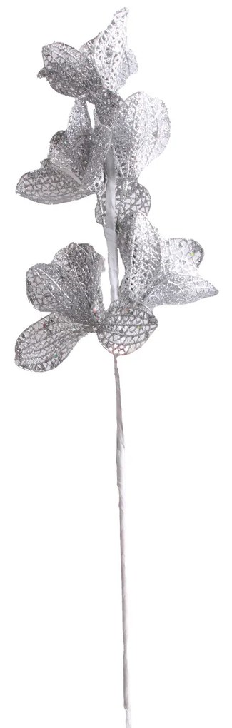 Ramo Poinsetia Prateado 54X20X9CM