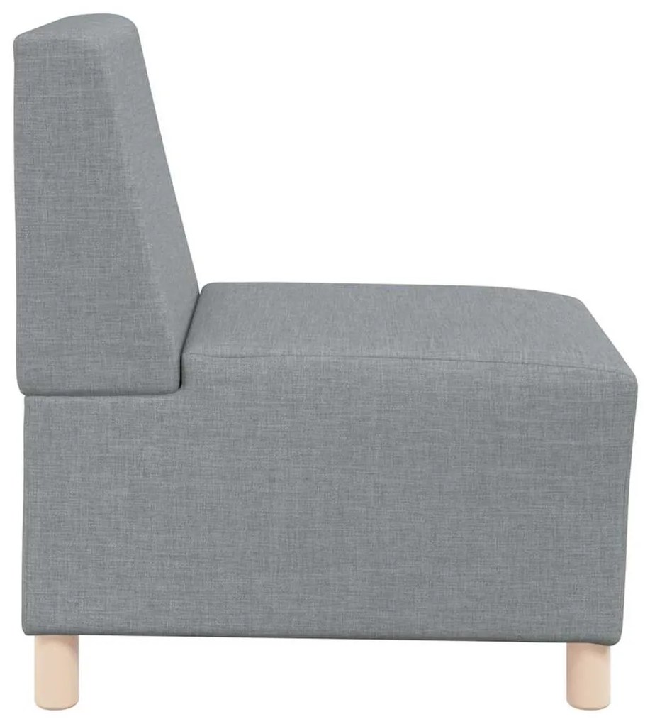 Cadeira de Sofá Cinza Claro 55 cm em Tecido 3 pcs