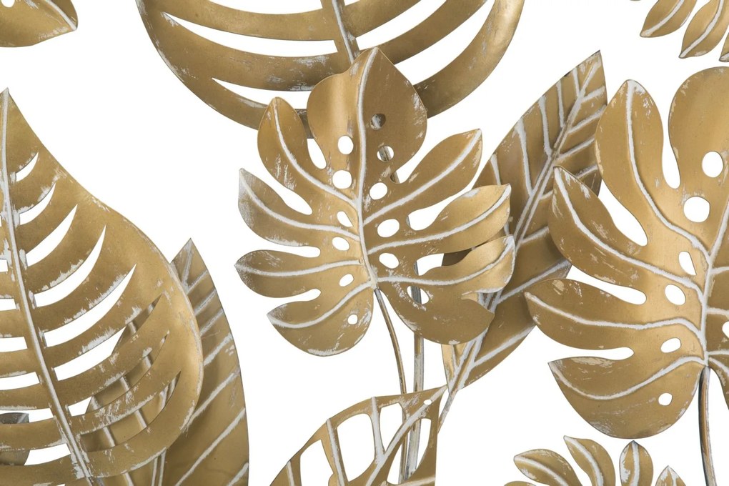 PAINEL DE FERRO DE PAREDE JUNGLE REDONDO CM Ø 80X6,5 DOURADO